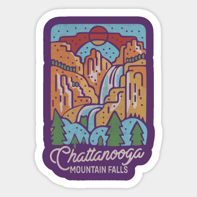 Chattanooga Mountain Falls Sticker by Tees For UR DAY